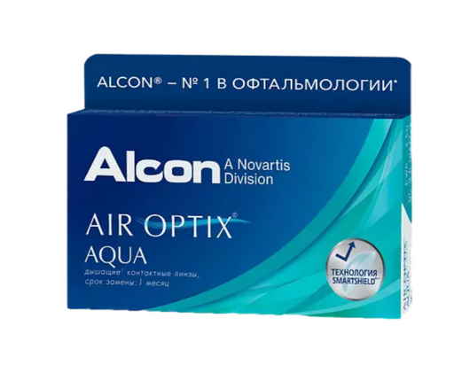 Alcon Air Optix aqua контактные линзы плановой замены, BC=8.6 d=14.2, D(-4.75), 3 шт.