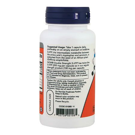 NOW 5-HTP 5-гидрокситриптофан, 200 мг, капсулы, 60 шт.