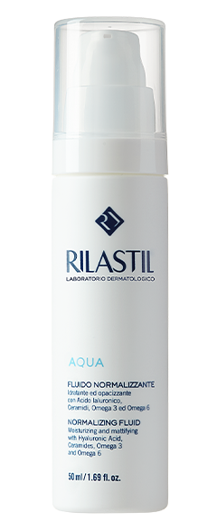 фото упаковки Rilastil Aqua Нормализующий флюид с увлажняющим и матирующим действием