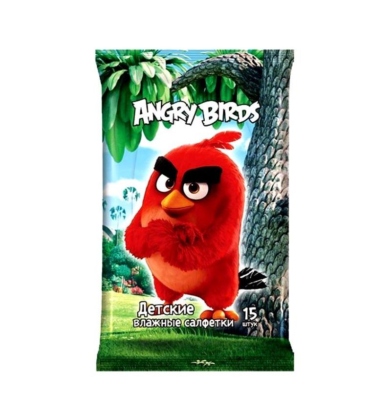 Angry Birds салфетки влажные детские, 15 шт.