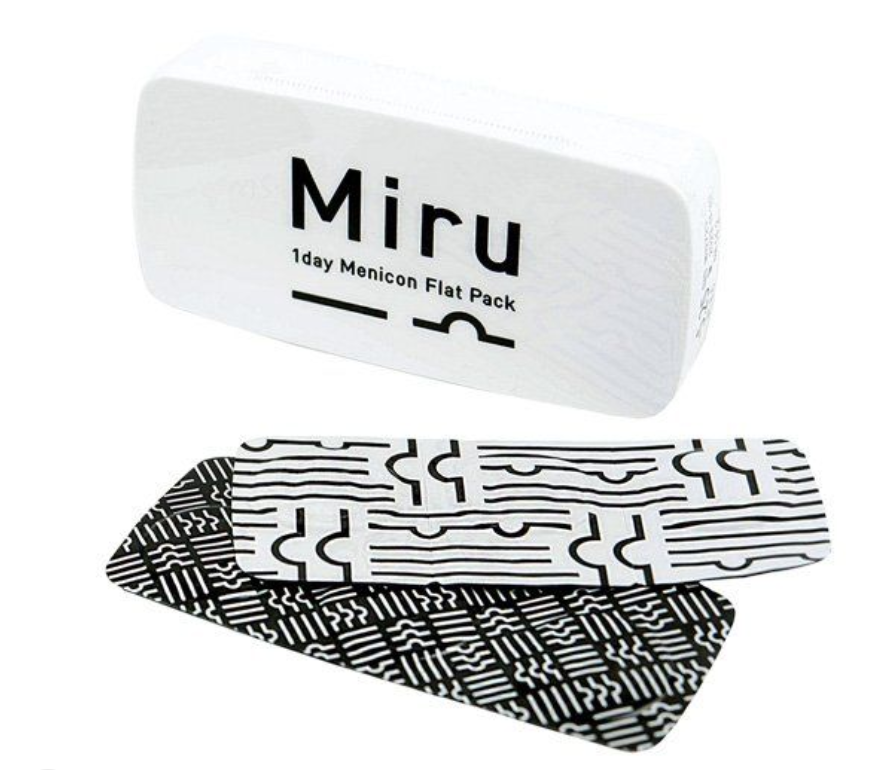 Miru 1day Flat Pack Menicon Линзы контактные однодневные мягкие, BC=8.6 d=14.2, D(-4.00), 30 шт.