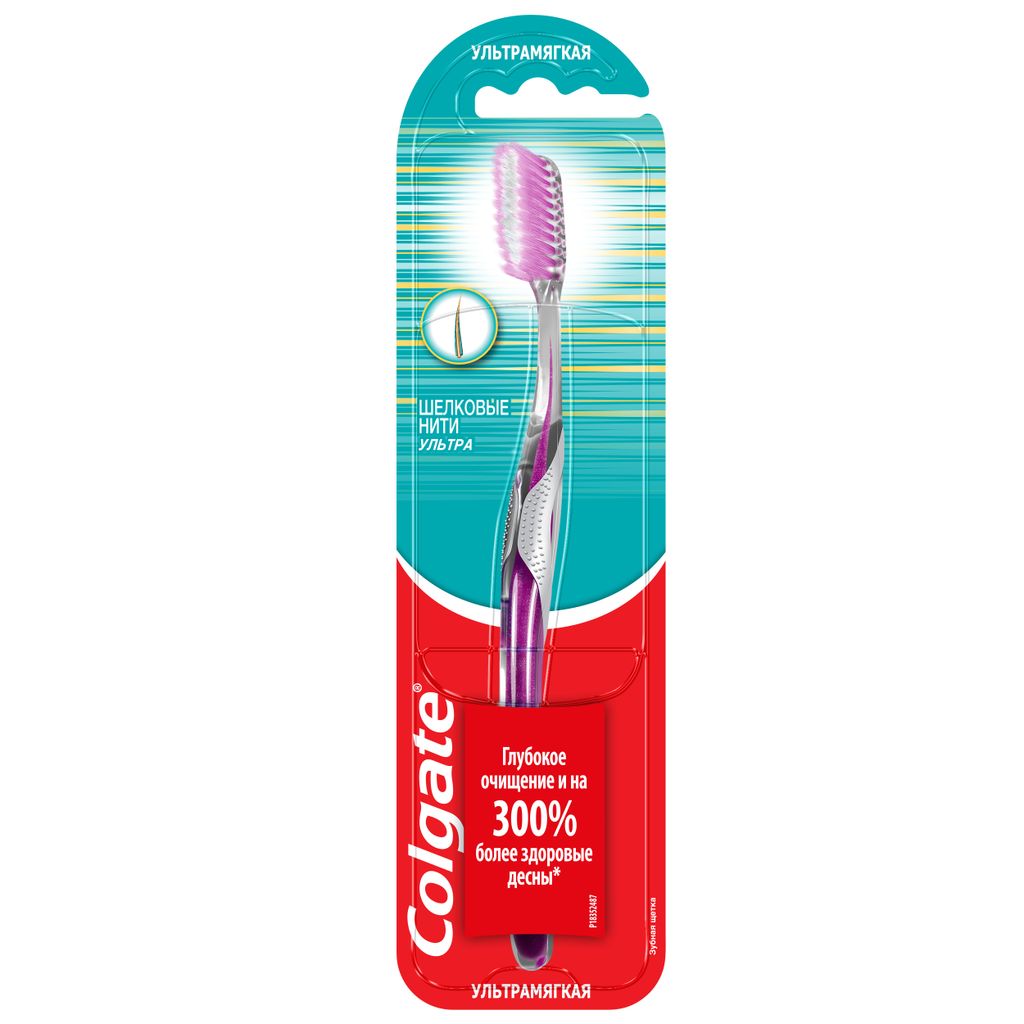 Colgate Зубная щетка Шелковые нити Ультра, цвет в ассортименте, ультрамягкая, 1 шт.