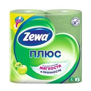 фото упаковки Zewa plus Туалетная бумага двухслойная Яблоко