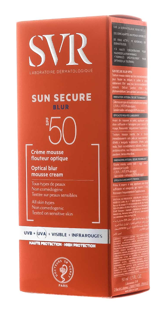 SVR Sun Secure Безопасное солнце Крем-мусс с эффектом фотошопа, SPF50, 50 мл, 1 шт.