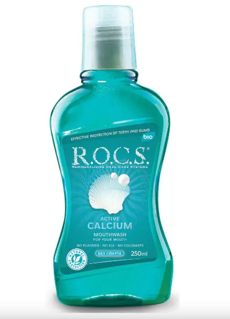 фото упаковки ROCS Ополаскиватель для полости рта Активный кальций