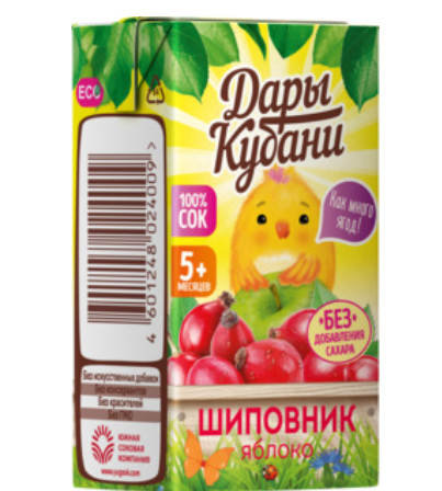 фото упаковки Дары Кубани Сок яблочно-шиповниковый осветленный