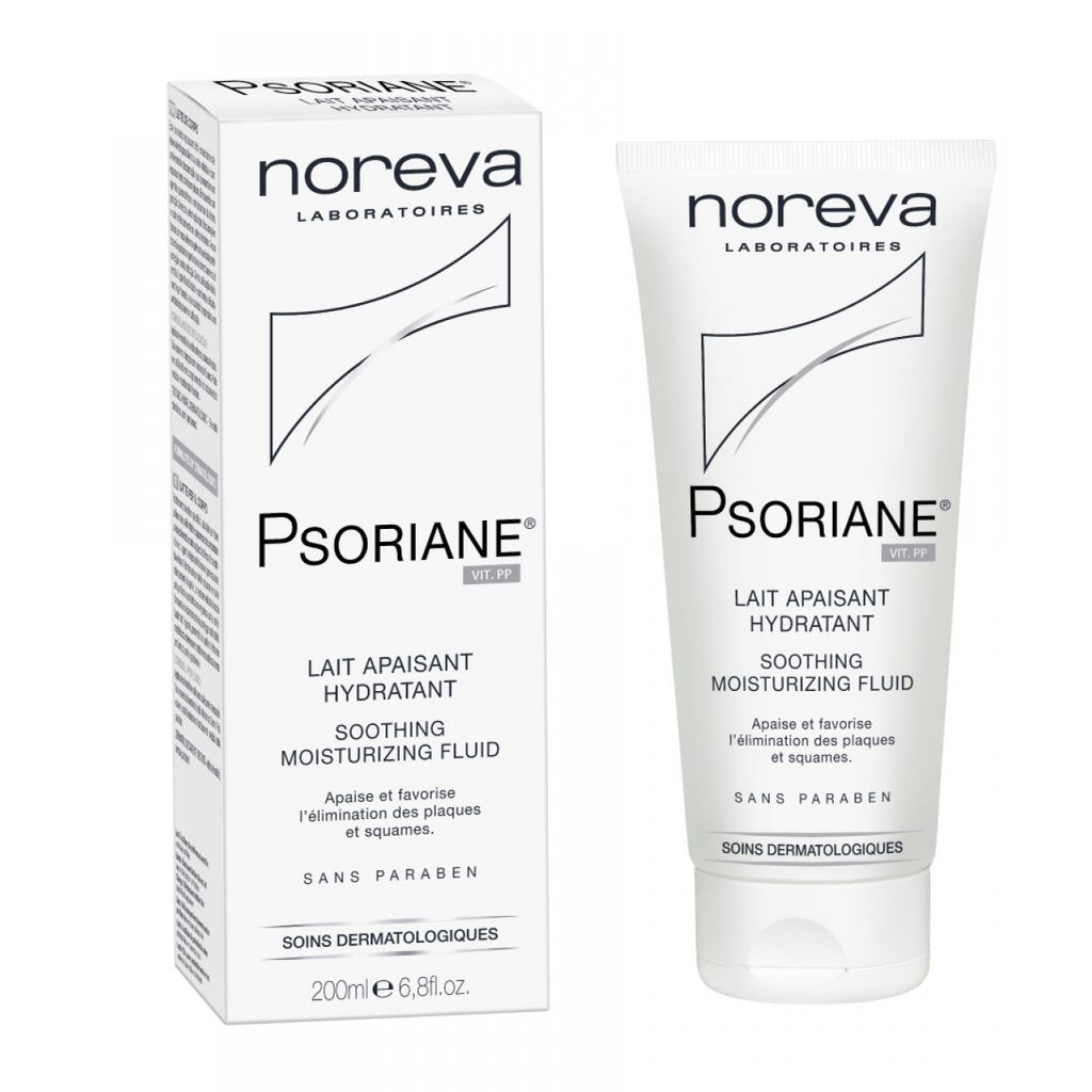 фото упаковки Noreva Psoriane Увлажняющее успокаивающее молочко для лица и тела