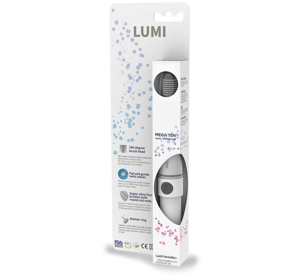 фото упаковки Mega Ten Lumi Щетка зубная электрическая для взрослых