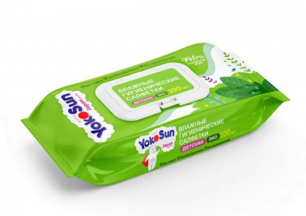 фото упаковки Yokosun Салфетки детские влажные гигиенические Eco