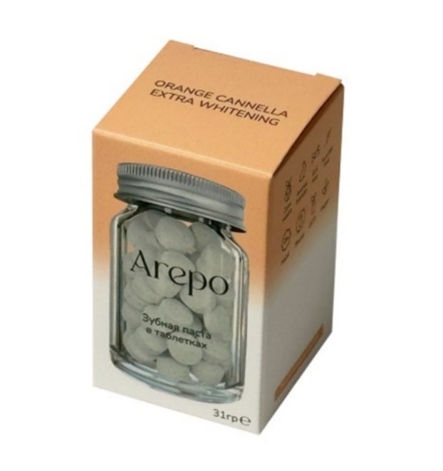 фото упаковки Arepo Паста зубная в таблетках Экстра отбеливание