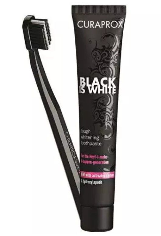 фото упаковки Curaprox Набор Зубная паста Black Is White + Зубная щетка Ultra Soft CS 5460