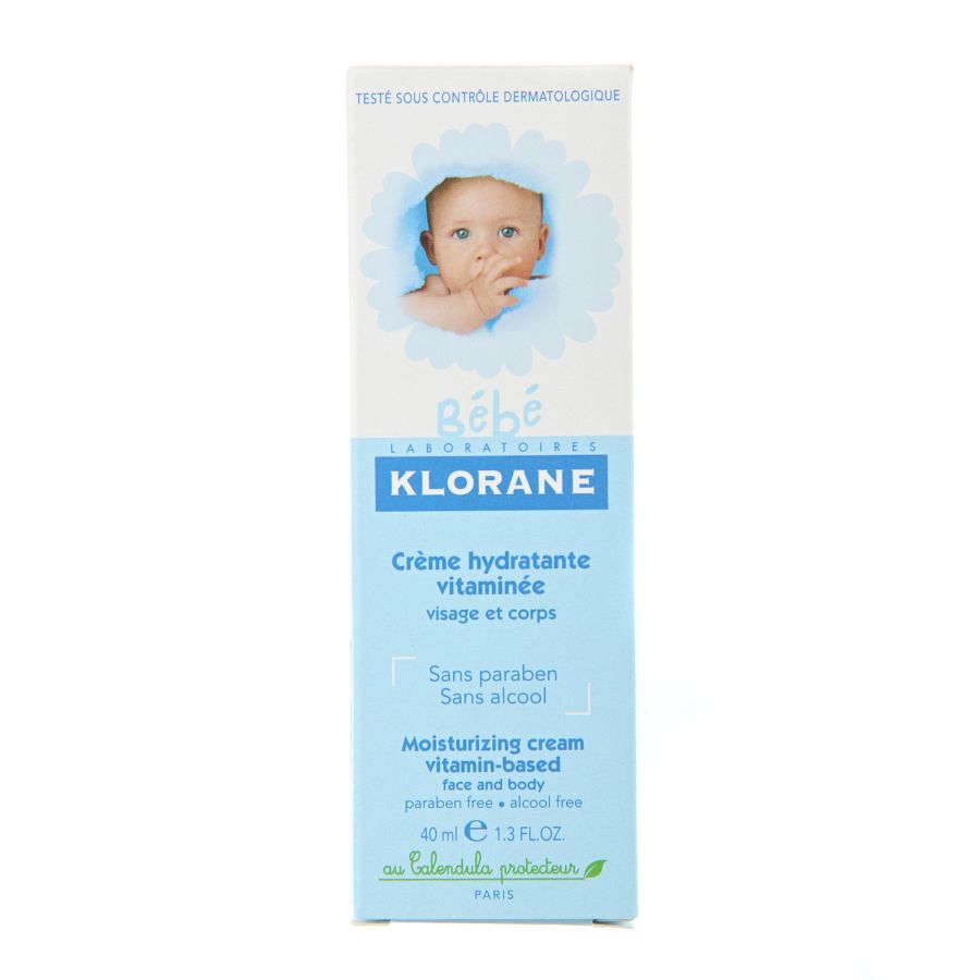 фото упаковки Klorane Bebe Детский увлажняющий крем с витаминами и экстрактом календулы