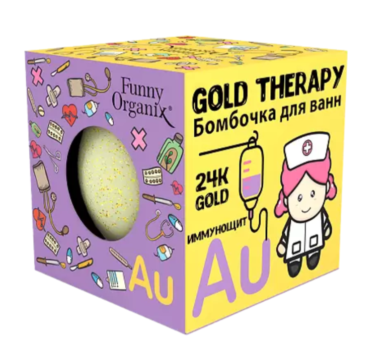 фото упаковки Funny Organix Gold therapy Бомбочка для ванн