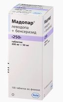 Мадопар 250, 200 мг+50 мг, таблетки, 100 шт.