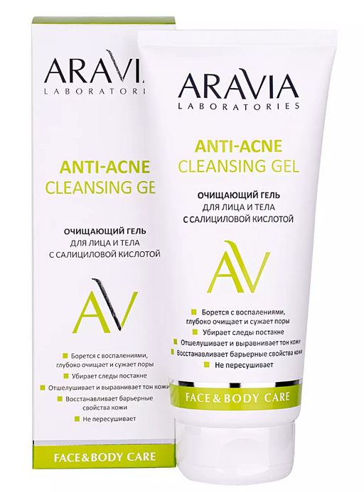 Aravia Laboratories Anti-Acne Cleansing Gel Очищающий гель, гель, с салициловой кислотой, 200 мл, 1 шт.