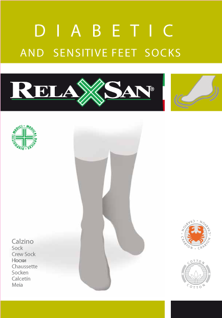 Relaxsan Diabetic Socks носки для диабетиков с крабовой нитью, р. 6, арт. 560, без компрессии, черного цвета, пара, 1 шт.