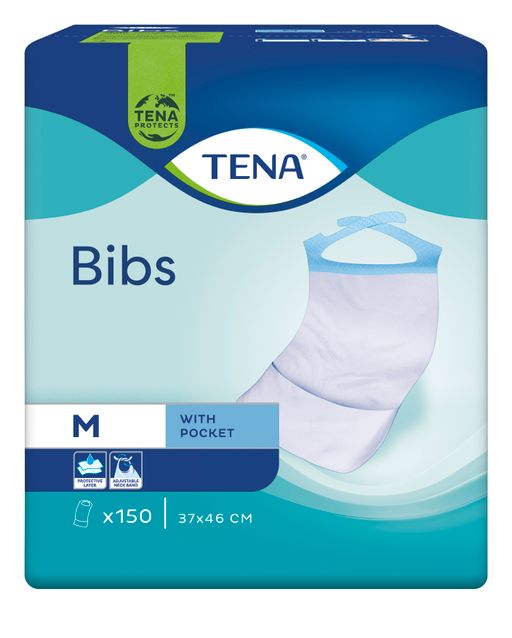TENA Bibs Бумажные нагрудники для взрослых, нагрудники бумажные, 150 шт.