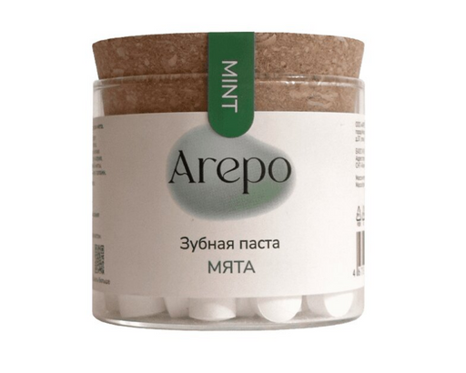 Arepo Паста зубная в таблетках, таблетки, мята, 124 шт.