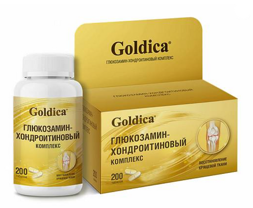 Голдика Глюкозамин-хондроитиновый комплекс, таблетки, 200 шт.