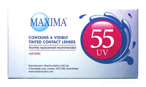 Maxima 55 UV Контактные линзы плановой замены, BC=8.6 d=14.2, D(-5.00), 6 шт.
