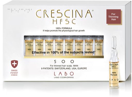 Crescina 500 HFSC Лосьон для роста волос, лосьон для стимуляции роста волос, для мужчин, 3.5 мл, 20 шт.