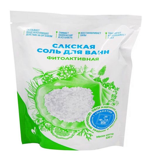 Mirida Соль для ванн Сакская Фитоактивная, соль для ванн, со сбором лекарственных трав, 530 г, 1 шт.