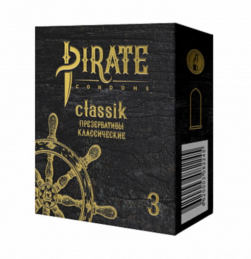 Pirate Презервативы classik, презерватив, классические гладкие, 3 шт.