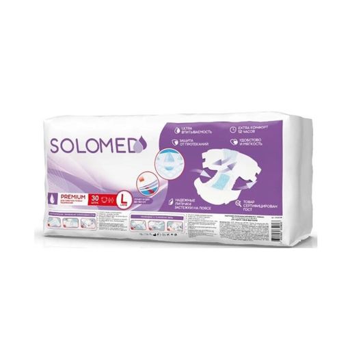 Solomed Premium подгузники для взрослых, L, 30 шт.