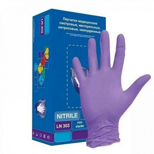 Safe Care Перчатки смотровые нитриловые, р. M, LN 303, перчатки неопудренные, фиолетового цвета, 2 шт.