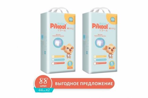 Pikool Comfort Подгузники-трусики детские, XL, 15-25кг, 2 упаковки, 44 шт.