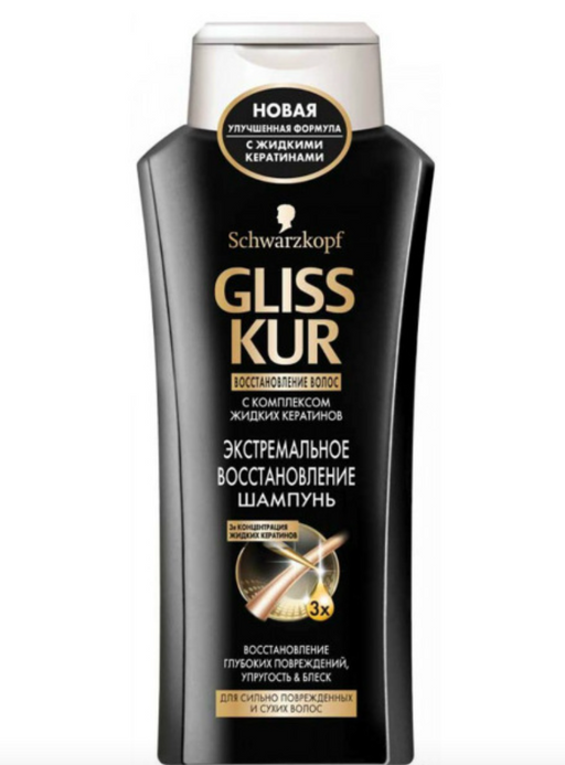 Gliss Kur Шампунь для волос Экстремальное Восстановление, шампунь, для поврежденных и сухих волос, 400 мл, 1 шт.