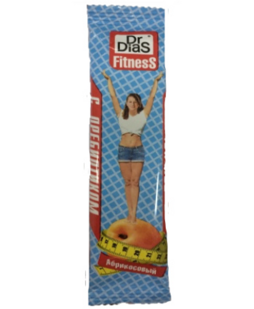 Dr.DiaS FitnesS батончик с пребиотиком инулином на фруктозе, батончик, абрикос, 27 г, 1 шт.