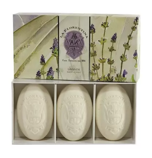 La Florentina Набор мыла в подарочной коробке Лаванда, мыло, 150 г, 3 шт.