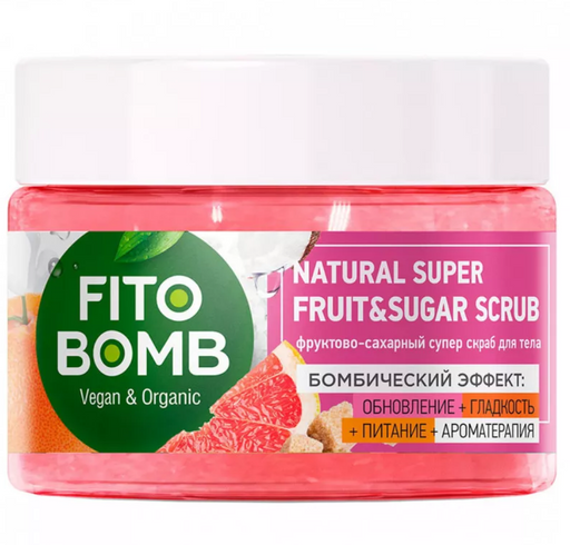 Фито Бомб Супер скраб фруктово-сахарный для тела, скраб, 250 мл, 1 шт.