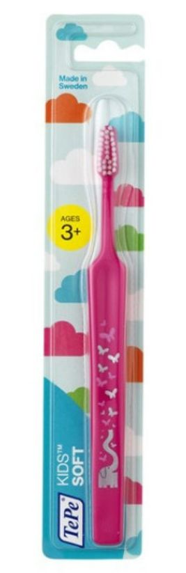 TePe Kids Soft Зубная щетка детская мягкая, для детей с 3 лет, щетка зубная, 1 шт.