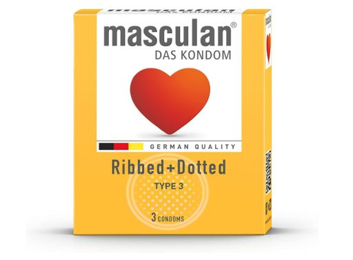 Презервативы Masculan Ribbed + Dotted, с колечками и пупырышками, 3 шт.