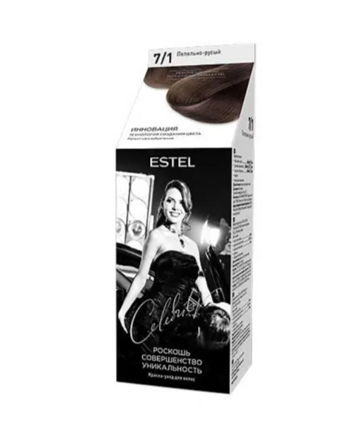 Estel Celebrity Краска-уход для волос, тон 7/1 пепельно-русый, 140 мл, 1 шт.