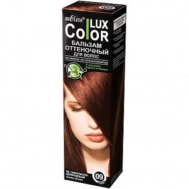 Belita Color Lux Бальзам для волос оттеночный, бальзам для волос, тон 09 Золотисто-коричневый, 100 мл, 1 шт.