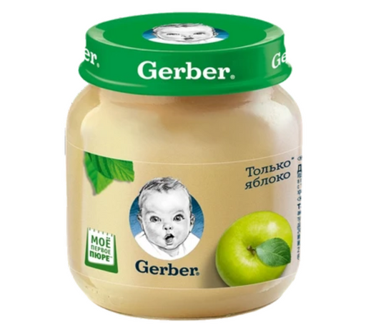 Gerber Пюре яблоко, для детей с 4 месяцев, 80 г, 1 шт.
