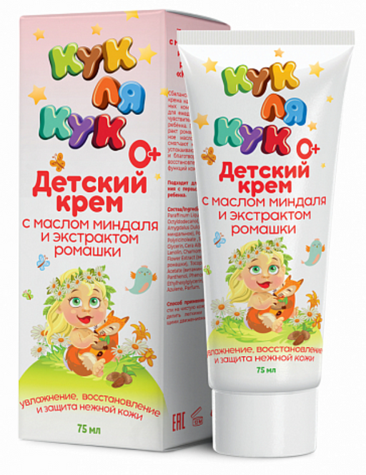 Кук Ля Кук Крем детский, 0+, крем, с маслом миндаля и экстрактом ромашки, 75 мл, 1 шт.