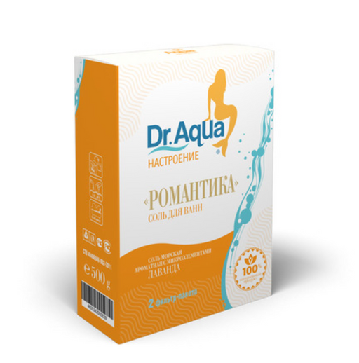 Dr Aqua Соль для ванн морская, лаванда, 250 г, 2 шт.